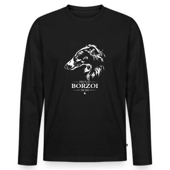 Borzoi Mom Dog Dog Borzoi Wilsigns - Men's Premium Organic Long Sleeve Shirt - black - Front - Nico (187cm)