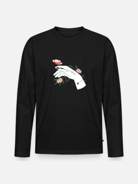 Main du papillon - T-shirt manches longues Premium bio Homme - noir