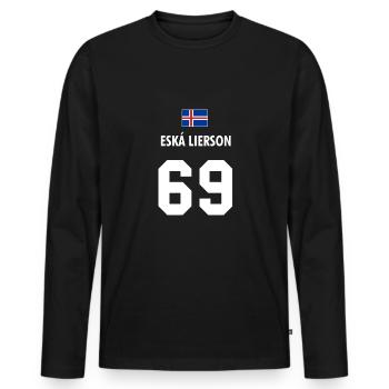 eskalieren Island Weltmeisterschaft Fahne - Männer Premium Bio Langarmshirt - Schwarz - Vorne - Nico (187cm)