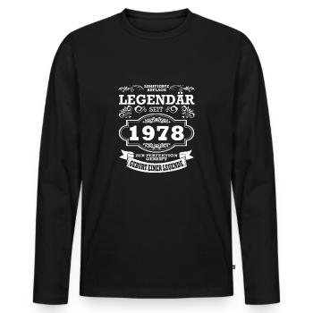 Geburtstag | Jahrgang 1978 | Legende - Männer Premium Bio Langarmshirt - Schwarz - Vorne - Nico (187cm)