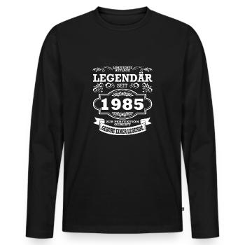 Geburtstag | Jahrgang 1985 | Legende - Männer Premium Bio Langarmshirt - Schwarz - Vorne - Nico (187cm)