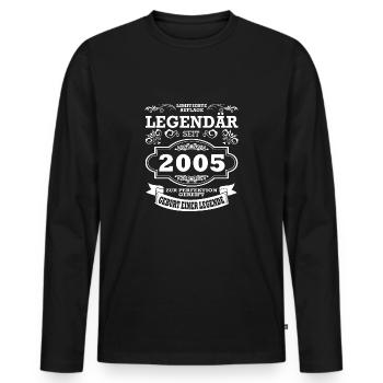 Geburtstag | Jahrgang 2005 | Legende - Männer Premium Bio Langarmshirt - Schwarz - Vorne - Nico (187cm)