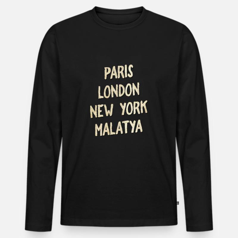 Malatya - Männer Premium Bio Langarmshirt - Schwarz