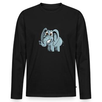 Cute elephant - Men's Premium Organic Long Sleeve Shirt - black - Front - Nico (187cm)