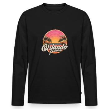 Florida Orlando USA Amerika - Männer Premium Bio Langarmshirt - Schwarz - Vorne - Nico (187cm)