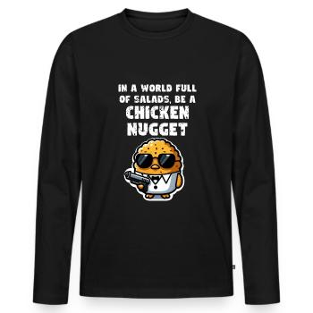 Chicken Nuggets Funny Chicken Nugget Meme Nugget - Men's Premium Organic Long Sleeve Shirt - black - Front - Nico (187cm)