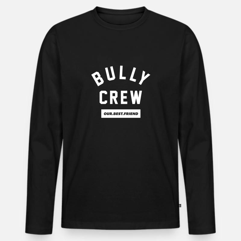 Bully Crew Letters - Männer Premium Bio Langarmshirt - Schwarz