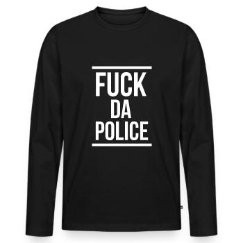 Putain de police - T-shirt manches longues Premium bio Homme - noir - Devant - Nico (187cm)