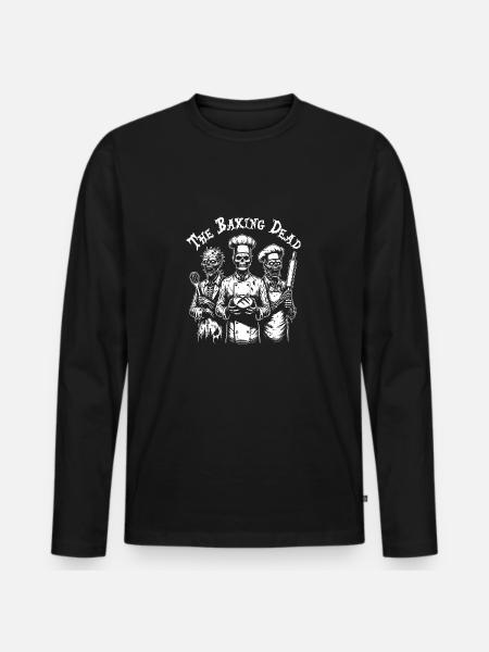 Baking Dead - backende Zombies - Männer Premium Bio Langarmshirt - Schwarz