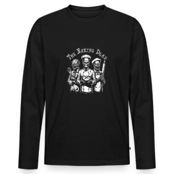 Baking Dead - backende Zombies - Männer Premium Bio Langarmshirt - Schwarz - Vorne - Nico (187cm)