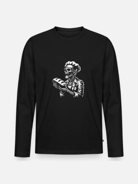 Zombie Baker Creepy Baker - Men's Premium Organic Long Sleeve Shirt - black
