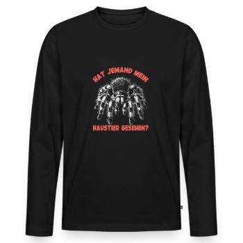 Vogelspinne Tarantel und lustiger Spinnenspruch - Männer Premium Bio Langarmshirt - Schwarz - Vorne - Nico (187cm)