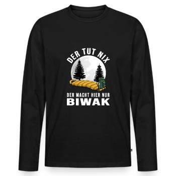 Bivouac Bushcraft Wildcamping Survival Adventure - Men's Premium Organic Long Sleeve Shirt - black - Front - Nico (187cm)