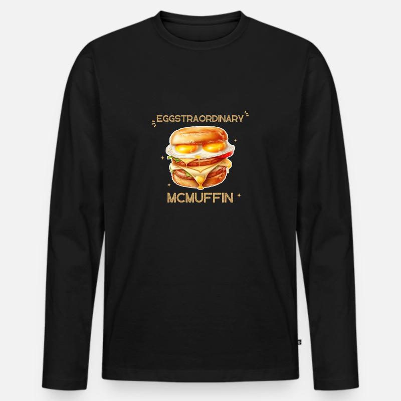 Eggstraordinary McMuffin - Männer Premium Bio Langarmshirt - Schwarz