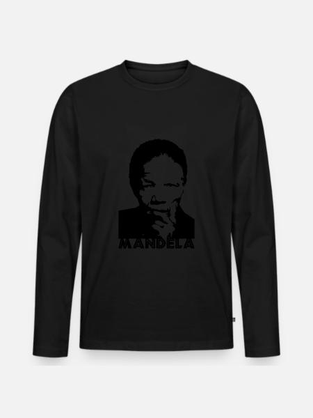 Nelson Mandela - Men's Premium Organic Long Sleeve Shirt - black