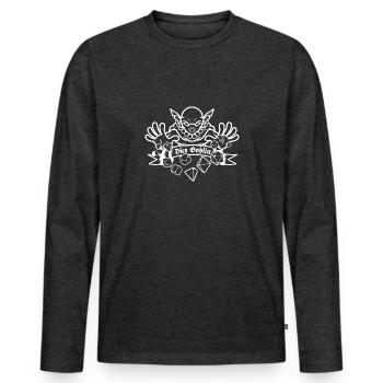 Dice Goblin - Würfel für Sprite - RPG - Männer Premium Bio Langarmshirt - Anthrazit meliert - Vorne - Nico (187cm)