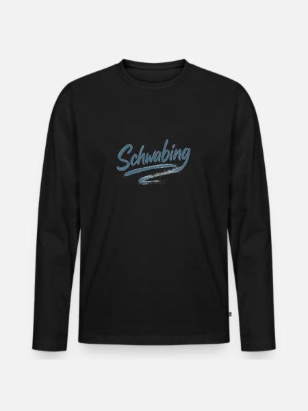 Schwabing Brushstroke - Men's Premium Organic Long Sleeve Shirt - black
