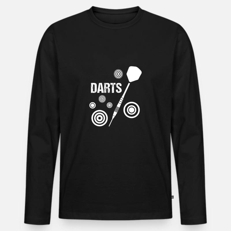Darts Dart - Männer Premium Bio Langarmshirt - Schwarz