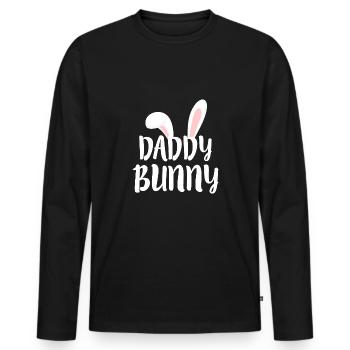 Daddy Bunny Hase Papa Vater Ohren Geschenk Ostern - Männer Premium Bio Langarmshirt - Schwarz - Vorne - Nico (187cm)