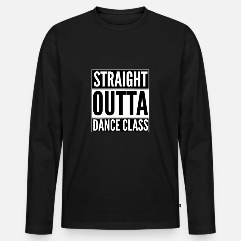 Straight outta class white - Männer Premium Bio Langarmshirt - Schwarz