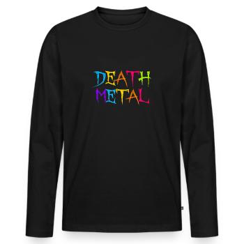 Lustiges Death Metal Pink Sarkastischer Metal - Männer Premium Bio Langarmshirt - Schwarz - Vorne - Nico (187cm)