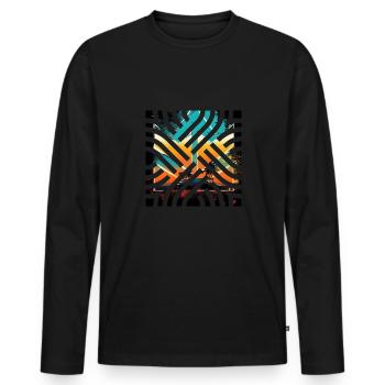 Vintage eighties chemises Design cadeau de Noël - T-shirt manches longues Premium bio Homme - noir - Devant - Nico (187cm)