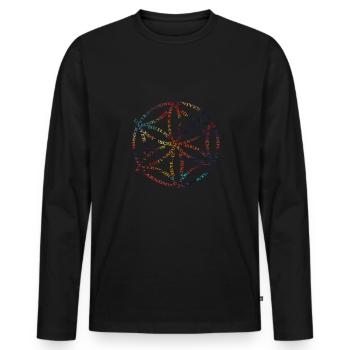 Flowers of Life, Sacred Geometry Gift Idea - Men's Premium Organic Long Sleeve Shirt - black - Front - Nico (187cm)