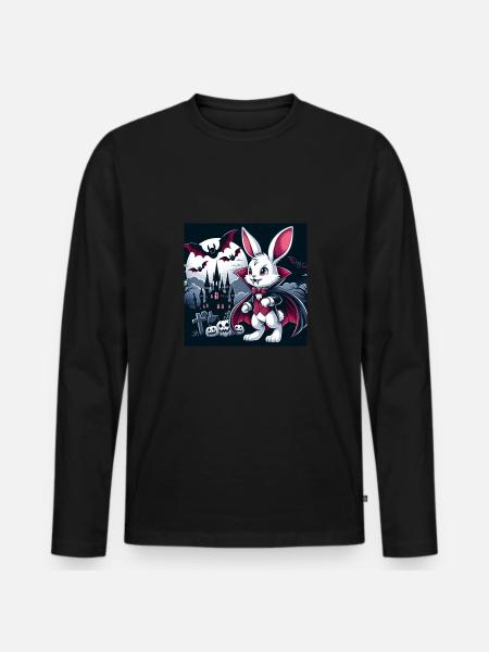 Vampire Bunny Halloween - Men's Premium Organic Long Sleeve Shirt - black