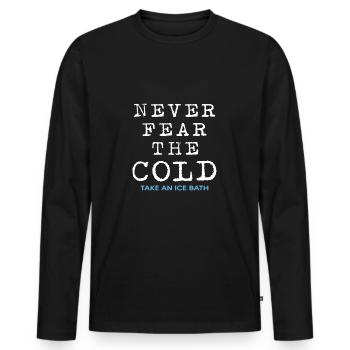 Eisbader Winterbad Abhärtung Eisbad Eisloch - Männer Premium Bio Langarmshirt - Schwarz - Vorne - Nico (187cm)