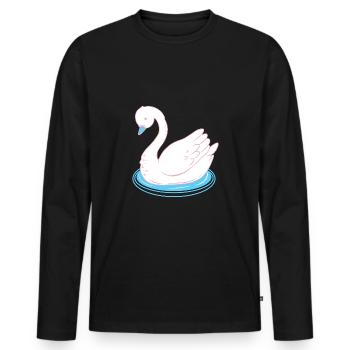 Trans Pride Swan - Men's Premium Organic Long Sleeve Shirt - black - Front - Nico (187cm)