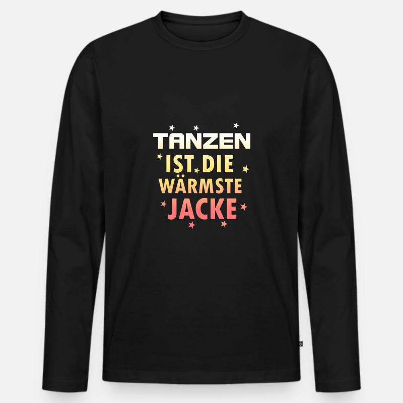 Psytrance Goa Techno - Männer Premium Bio Langarmshirt - Schwarz