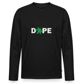 D0pe avec Feuille de Cannabis Marijuana Cannabis Weed - T-shirt manches longues Premium bio Homme - noir - Devant - Nico (187cm)