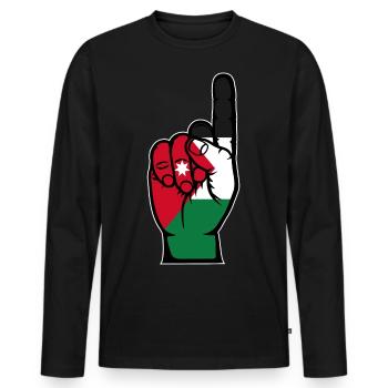 Drapeau jordanien numéro 1 - T-shirt manches longues Premium bio Homme - noir - Devant - Nico (187cm)