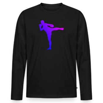 Muay Thai Thai Boxer Thai Boxing Thai Boxing Thai Boxing - Men's Premium Organic Long Sleeve Shirt - black - Front - Nico (187cm)
