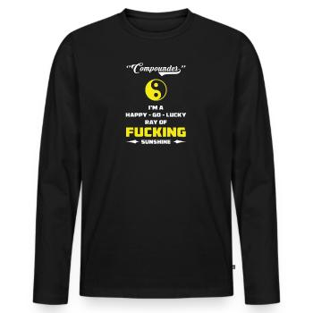 Je suis un rayon chanceux heureux de de soleil - T-shirt manches longues Premium bio Homme - noir - Devant - Nico (187cm)