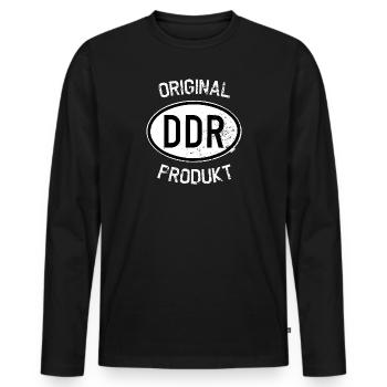 Produit DDR original - Retro Vintage Ostalgie - T-shirt manches longues Premium bio Homme - noir - Devant - Nico (187cm)