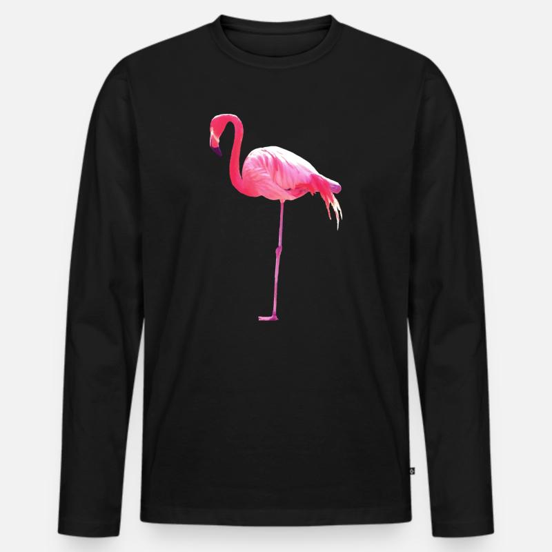 flamingo - Männer Premium Bio Langarmshirt - Schwarz