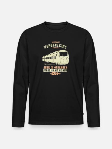 Lokführer Triebfahrzeugführer Bahnfahrer - Männer Premium Bio Langarmshirt - Schwarz
