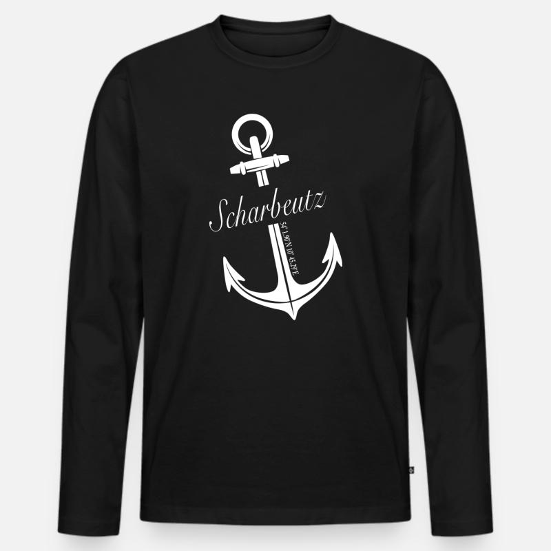 Scharbeutz - Männer Premium Bio Langarmshirt - Schwarz