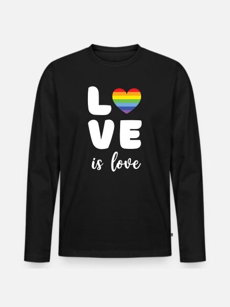 Pride Month - Love is Love - Men's Premium Organic Long Sleeve Shirt - black