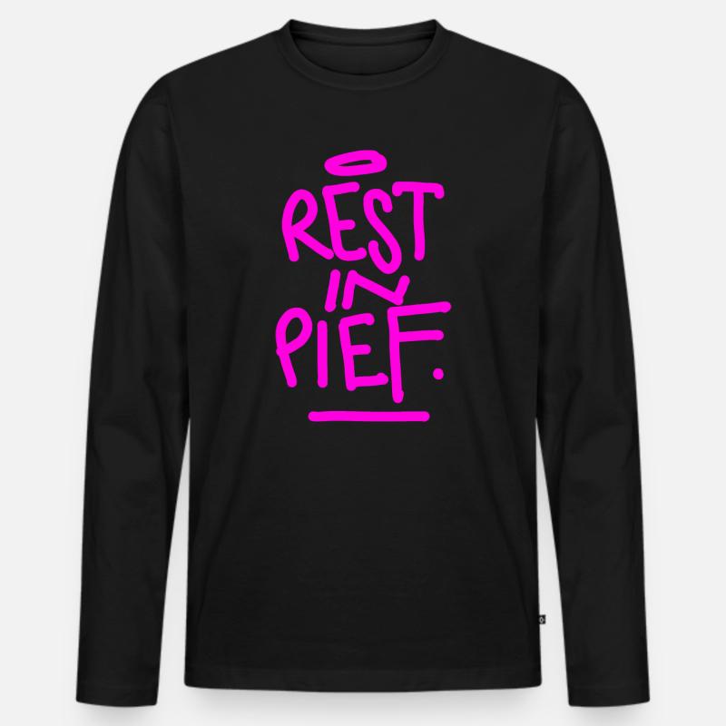REST IN PIEF (R.I.P.) - Männer Premium Bio Langarmshirt - Schwarz