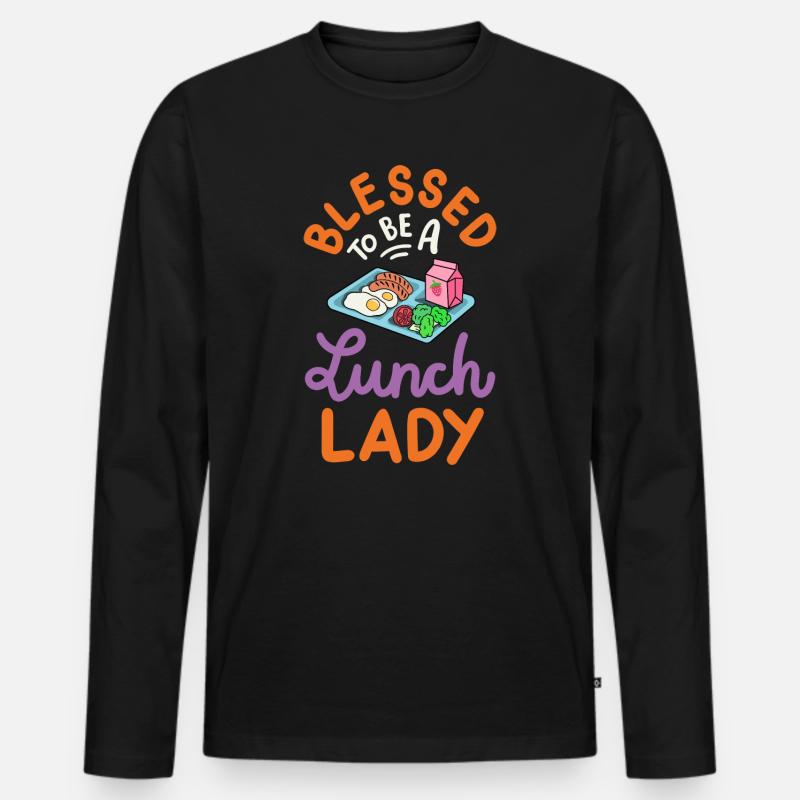 Mitarbeiterin der Schulcafeteria - Männer Premium Bio Langarmshirt - Schwarz