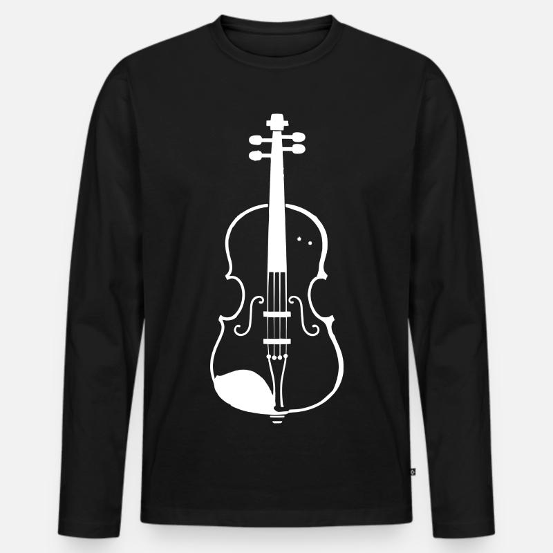 Geige Skizze - Männer Premium Bio Langarmshirt - Schwarz