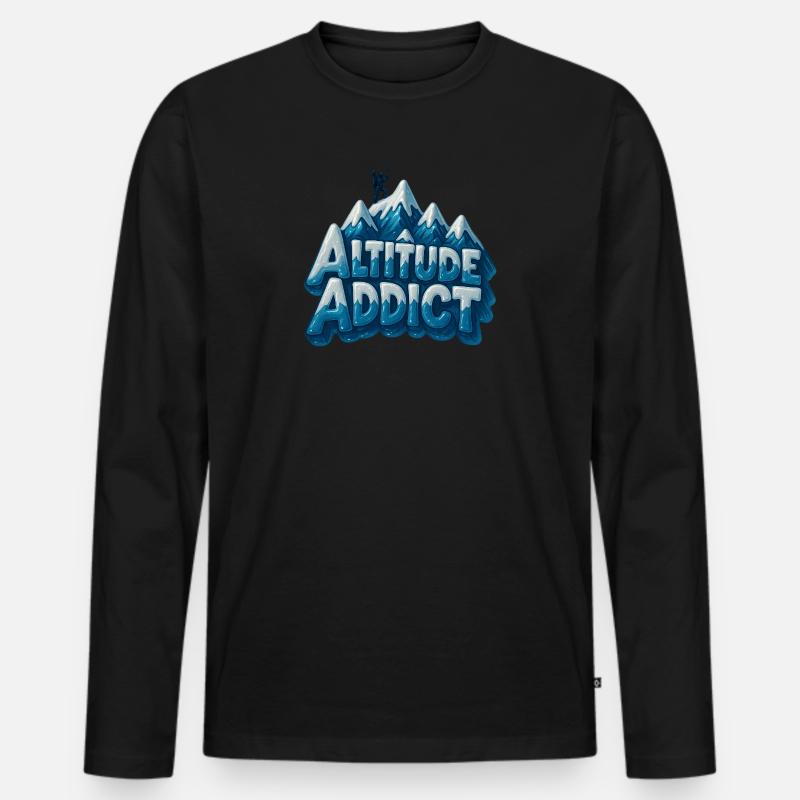 Altitude Addict - Männer Premium Bio Langarmshirt - Schwarz
