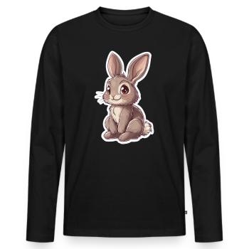 Hare - Men's Premium Organic Long Sleeve Shirt - black - Front - Nico (187cm)