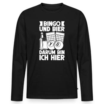 Bingo Player Bingo & Beer Pourquoi je suis ici Bingo - T-shirt manches longues Premium bio Homme - noir - Devant - Nico (187cm)