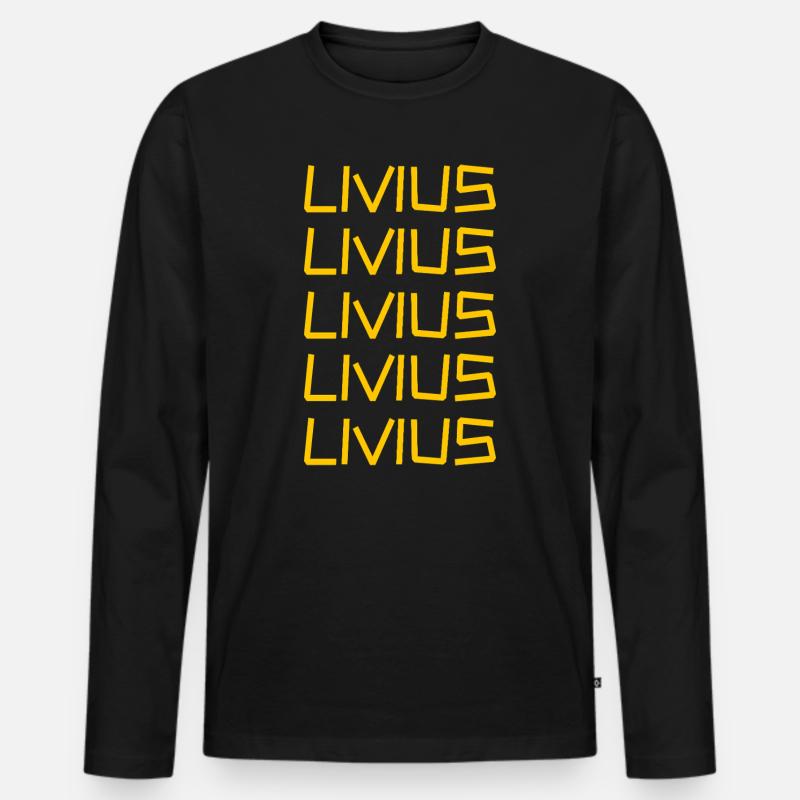 Livius - Männer Premium Bio Langarmshirt - Schwarz