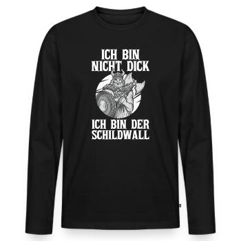 Mittelalter Schildwall Mittelaltermarkt Wikinger - Männer Premium Bio Langarmshirt - Schwarz - Vorne - Nico (187cm)