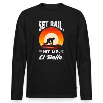 Surfing Surfboarder Bodyboarder - Men's Premium Organic Long Sleeve Shirt - black - Front - Nico (187cm)