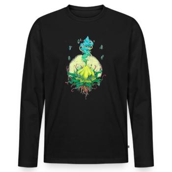 06. Healer's Soul - Men's Premium Organic Long Sleeve Shirt - black - Front - Nico (187cm)